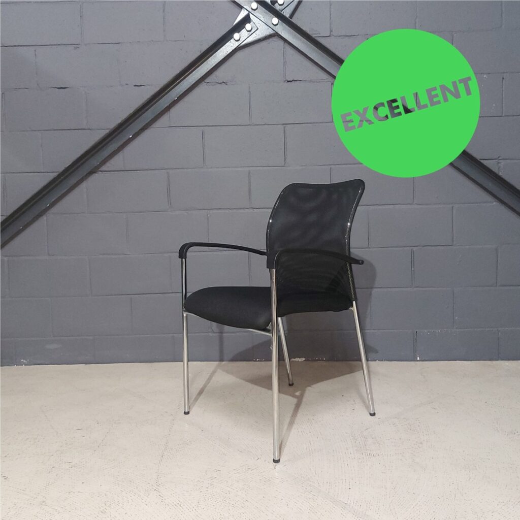 Used Armchair Mesh Chrome Frame Black