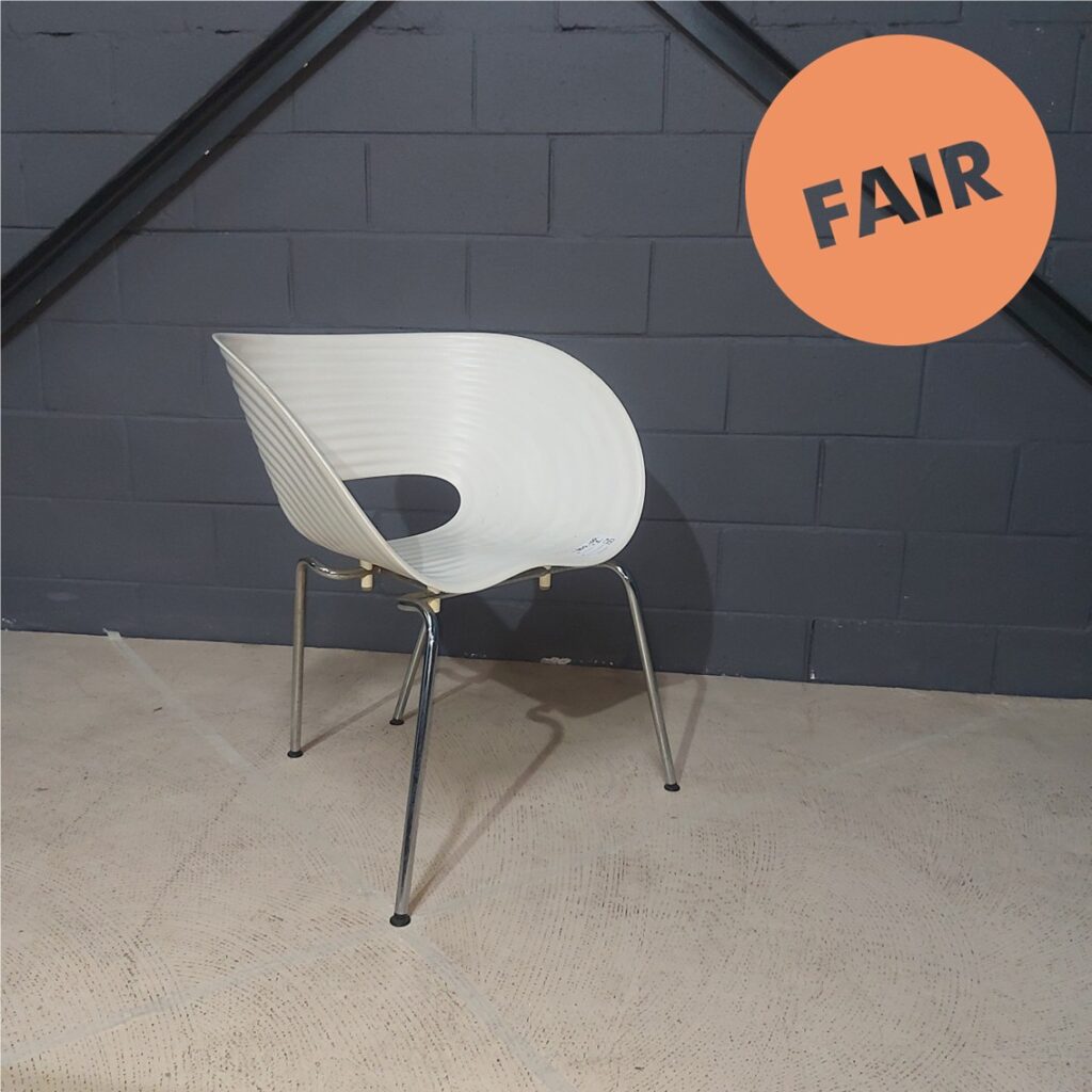 Used Armchair White Polyprop Chrome Legs Vitra