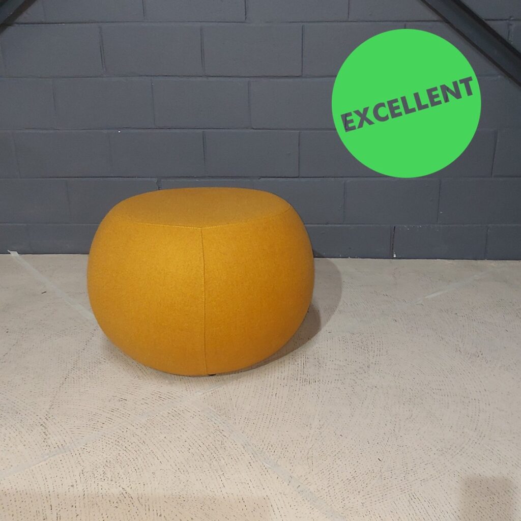 Used Ottoman Round Orange Fabric