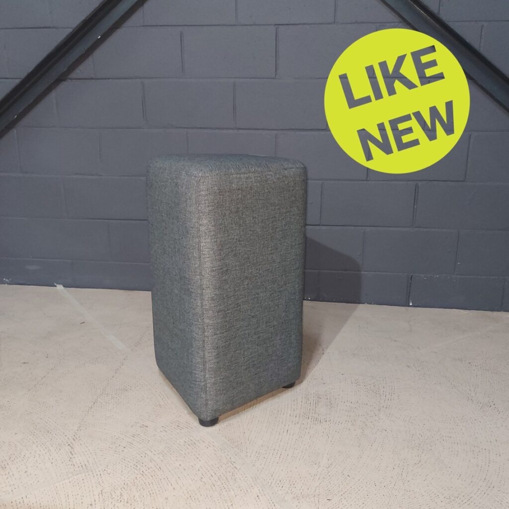 Used Ottoman Bar Height Grey Fabric