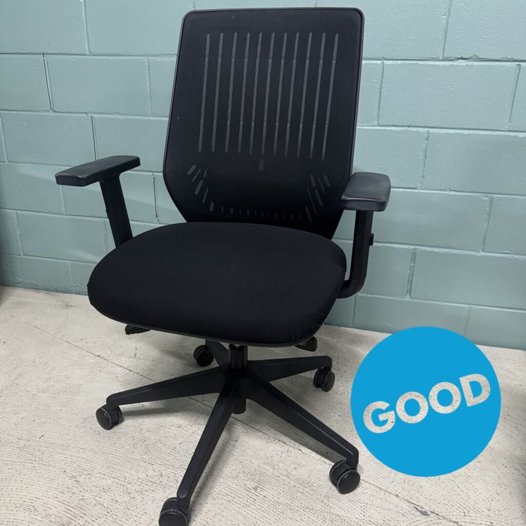 UsedOperators Chair Motion Blk Mesh Adj Lum Adj Arms Seat Slide
